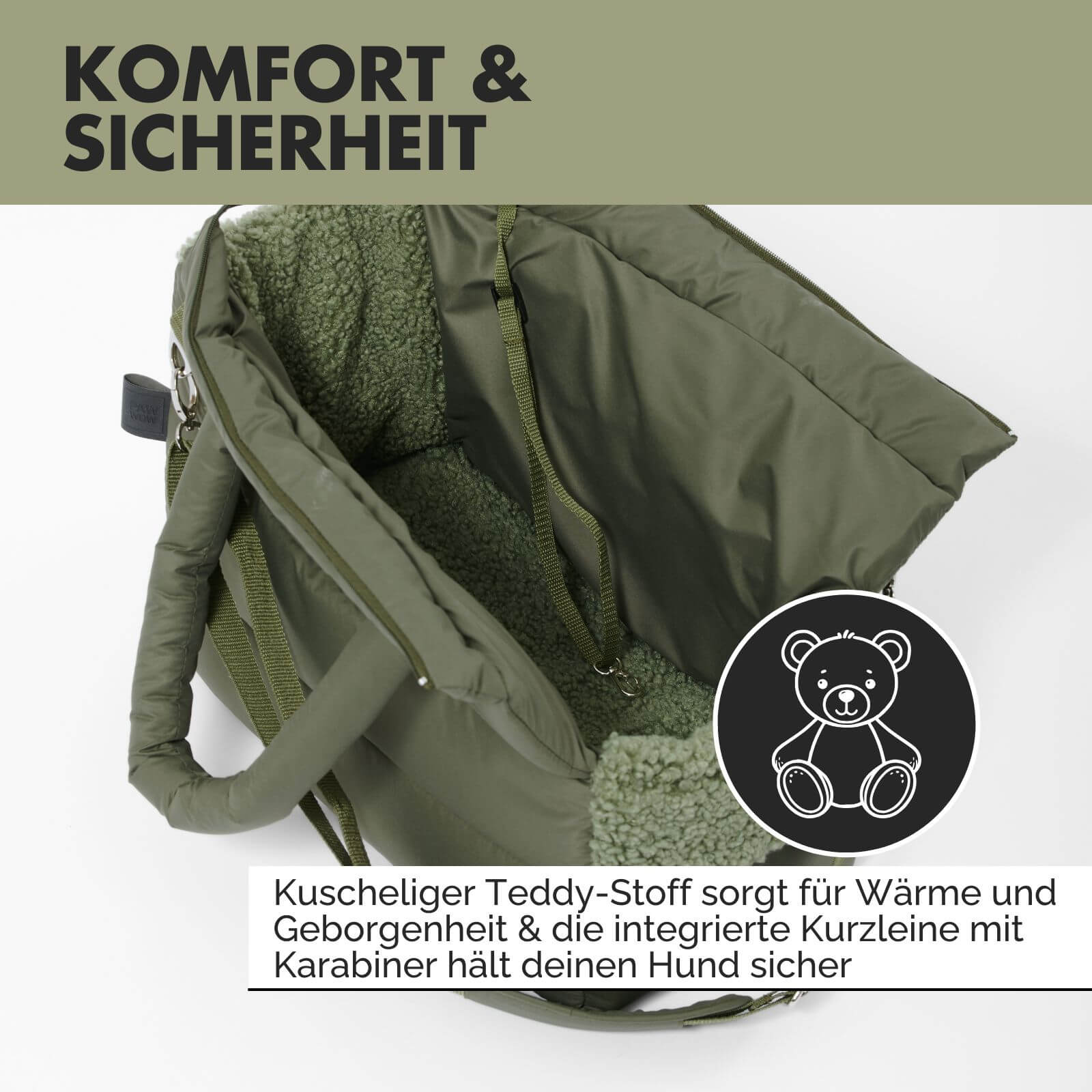Hundetragetasche SARA Olive