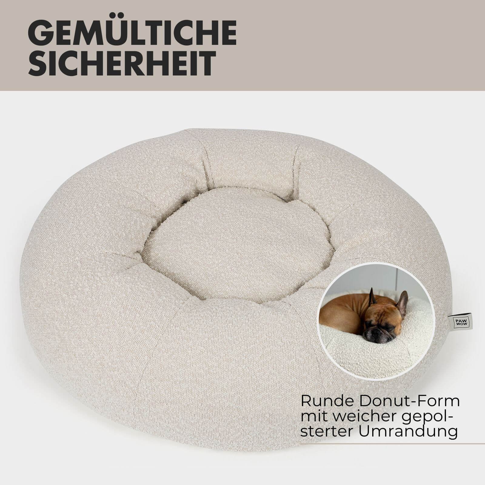 Hundebett LENI Bouclé Beige