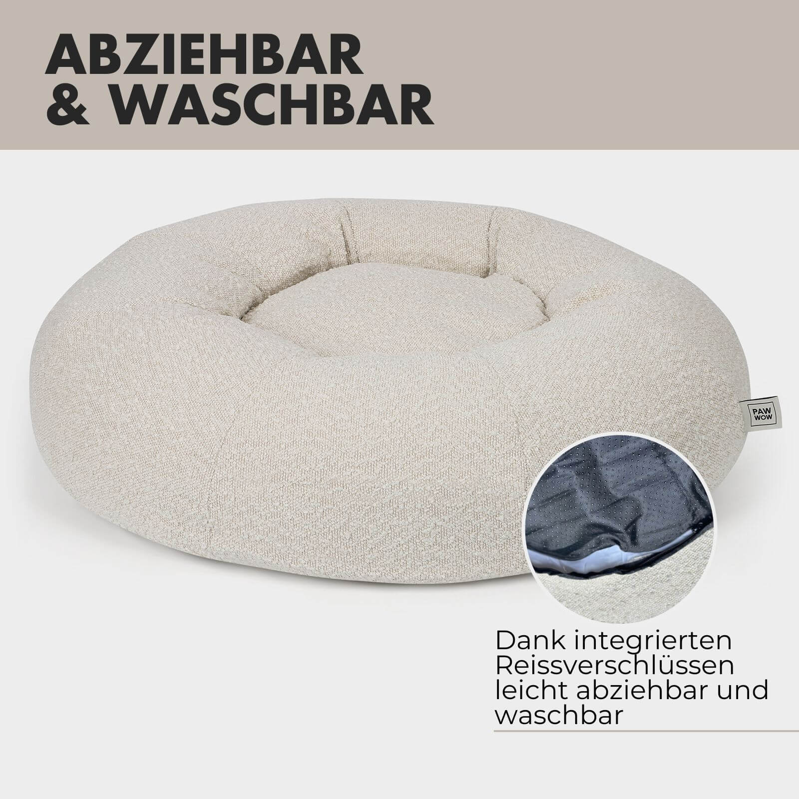 Hundebett LENI Bouclé Beige