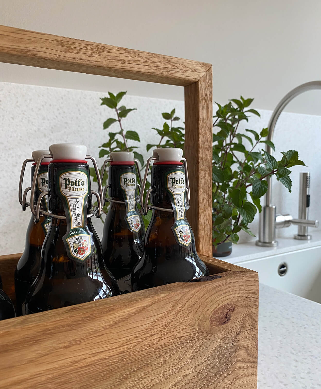 Holzkiste Eiche mit Griff KLEINER FRITZ